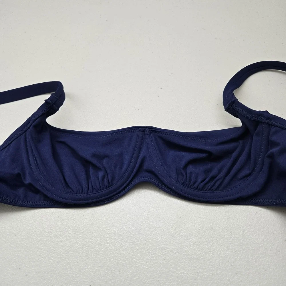 SKIMS‎ Women Swimwear Large Blue Top Unlined Wireless Strap Adjustable